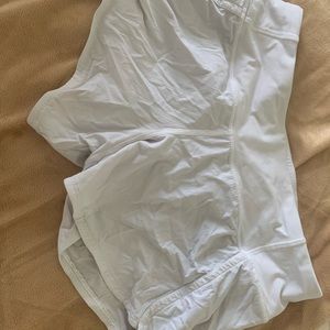 White Lululemon athletic shorts